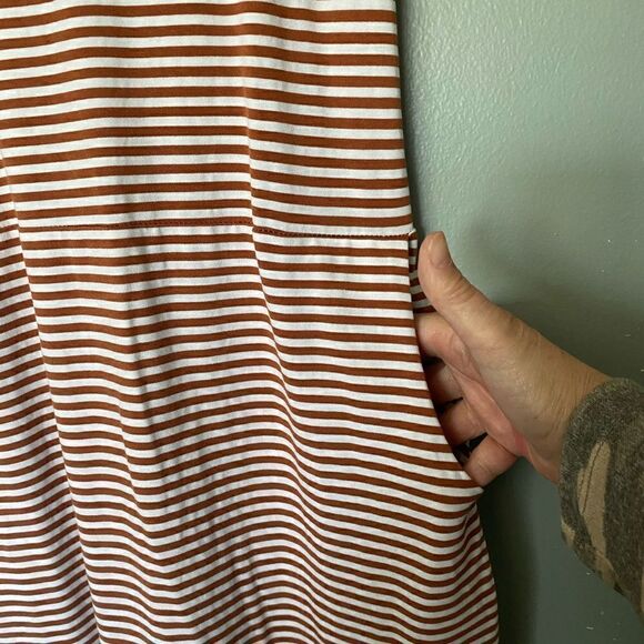 Merokeety copper striped tee dress pockets size S - Picture 4 of 9